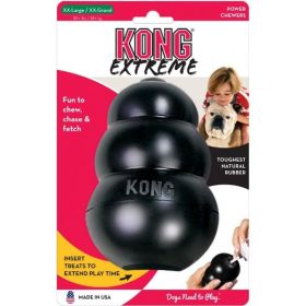 KONG Extreme KONG Dog Toy  Black  XX Large  Dogs over 85 lbs (6" Tall x 1.5" Diameter)