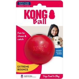 KONG Ball  Red  Medium/Large  Solid Ball (Dogs 35 to 85 lbs  3" Diameter)