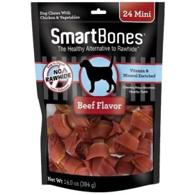 SmartBones Beef & Vegetable Dog Chews  Mini  24 Pack  2.5" Bones  (5 to 10 lb Dogs)