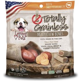 Loving Pets Totally Grainless Meaty Chew Bones  Beef & Sweet Potato  Toy/Small Dogs  6 oz  (Dogs up to 15 lbs)