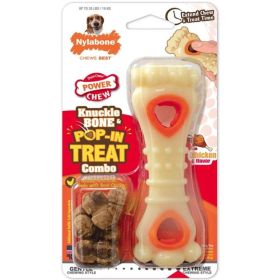 Nylabone Power Chew Knuckle Bone and Pop In Treat Toy Combo Chicken Flavor Wolf