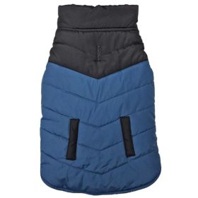 Fashion Pet Reversible Color Block Puffer Dog Jacket Blue (Option: X Large)