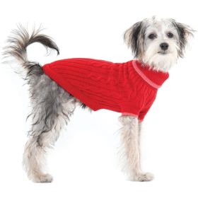 Fashion Pet Cable Knit Dog Sweater  Red (Option: XX Large (29" to 34" From Neck Base to Tail))