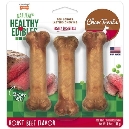 Nylabone Healthy Edibles Wholesome Dog Chews Roast Beef Flavor Nylabone Healthy Edibles Wholesome Dog Chews Roast Beef Flavor