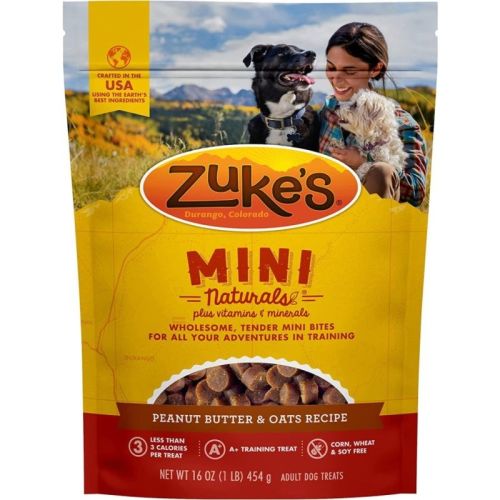 Zukes Mini Naturals Dog Treats Peanut Butter & Oats Recipe Zukes Mini Naturals Dog Treats Peanut Butter & Oats Recipe