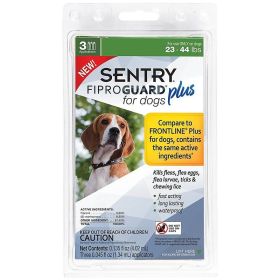 Sentry Fiproguard Plus IGR for Dogs & Puppies (Option: Medium  3 Applications  (Dogs 23 to 44 lbs))